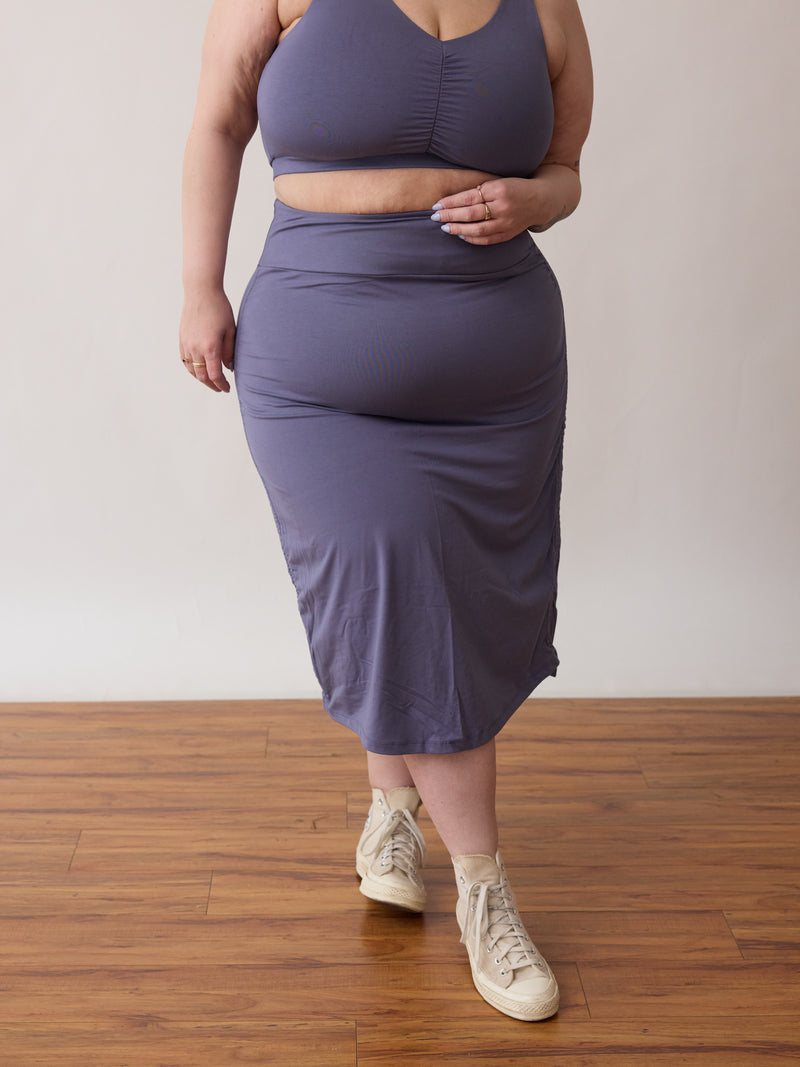 ethically made plus size lavender skirt