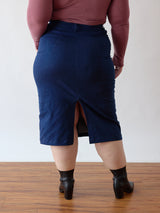 Size Inclusive Clothing - Made in Canada - BIPOC - High Waisted Denim Skirt - Stretch 