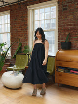 Long Black Cotton Gauze Skirt - Summer Skirt - Skirt with pockets - Ethical Fashion - Sustainable Fabric