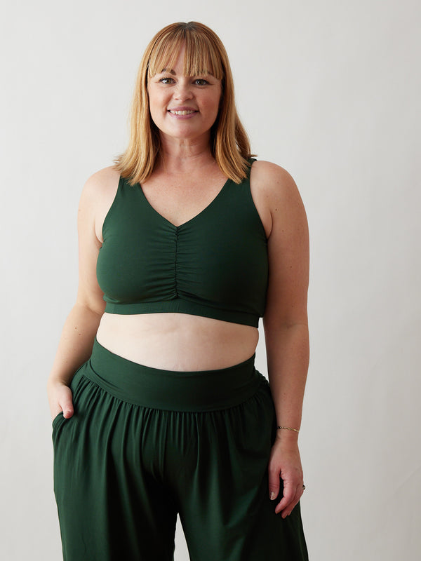 Size Inclusive Ellie Bra in Basil made from bamboo