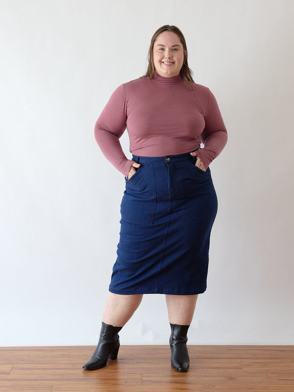 Pink Turtleneck Top - Long Sleeve - Sustainable Fabric - Size Small