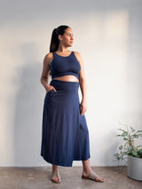 Free Label navy demi crop - skapri, skirt capri. maternity friendly