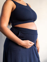 Free Label navy demi crop - skapri, skirt capri. maternity friendly