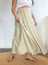 Free Label deadstock maxi flowy skirt. Park and Fifth print