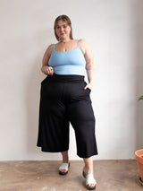 black crop bamboo pants plus size