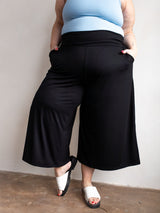 black crop bamboo pants plus size