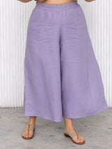 Free Label lilac linen rai crop pant. size inclusive linen crops