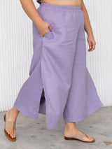 Free Label lilac linen rai crop pant. size inclusive linen crops