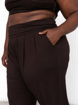 Free Label Cold Brew Sunday Crop - bamboo jogger