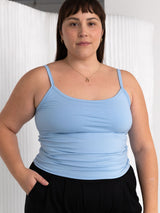 Canadian made built in bra cami in Beach Blue