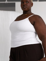 Free Label built in bra tank in White Lottie Tank made in canada