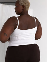 Free Label built in bra tank in White Lottie Tank made in canada