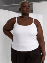 Free Label built in bra tank in White Lottie Tank made in canada