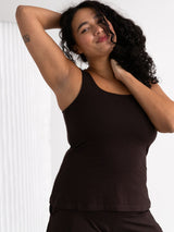 Free Label reversible built in bra Rina Tank in Cold Brew