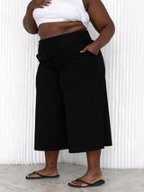 plus size black culottes, gauchos, palazzo pants