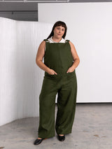 Free Label Pine Frieda Jumpsuit - green linen jumpsuit