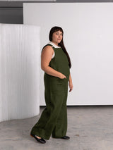 Free Label Pine Frieda Jumpsuit - green linen jumpsuit