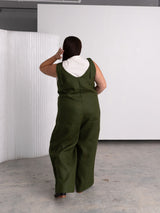 Free Label Pine Frieda Jumpsuit - green linen jumpsuit