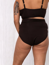dark brown bamboo high rise underwear made in canada