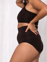 dark brown bamboo high rise underwear made in canada