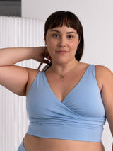 canadian made blue bamboo nursing bra