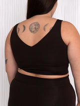 Free Label cold brew brown andie bra. Wireless bamboo bra for small cups