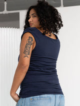 NAVY LYOCELL ISLA TOP