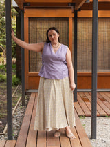 Free Label deadstock maxi flowy skirt. Park and Fifth print