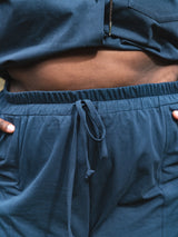 NAVY ORGANIC COTTON ROONEY BARREL PANT