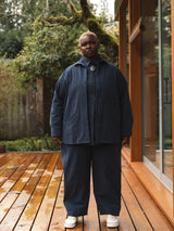 NAVY ORGANIC COTTON ROONEY BARREL PANT