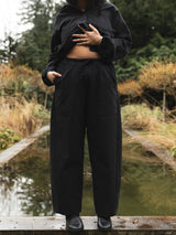 BLACK ORGANIC COTTON ROONEY BARREL PANT