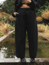 BLACK ORGANIC COTTON ROONEY BARREL PANT