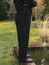 BLACK ORGANIC COTTON ROONEY BARREL PANT