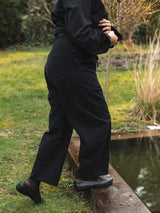 BLACK ORGANIC COTTON ROONEY BARREL PANT
