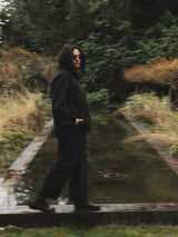 BLACK ORGANIC COTTON ROONEY BARREL PANT