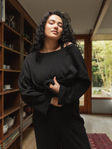 BLACK PIMA COTTON BILLIE LONG SLEEVE