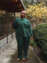 VARSITY GREEN ORGANIC COTTON BILLIE LONG SLEEVE