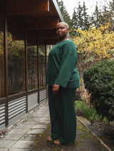 VARSITY GREEN ORGANIC COTTON BILLIE LONG SLEEVE