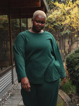 VARSITY GREEN ORGANIC COTTON BILLIE LONG SLEEVE