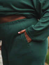 VARSITY GREEN ORGANIC COTTON BILLIE LOUNGE PANT