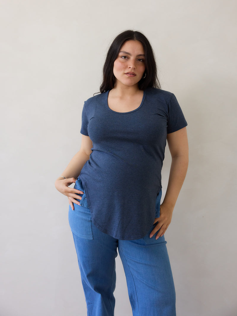 Free Label Jaimee Tee - baseball hem lyocell tee maternity and nursing friendly