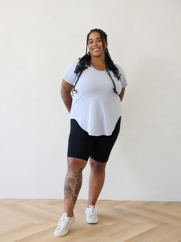 Free Label Jaimee Tee - baseball hem lyocell tee, size inclusive made in Canada