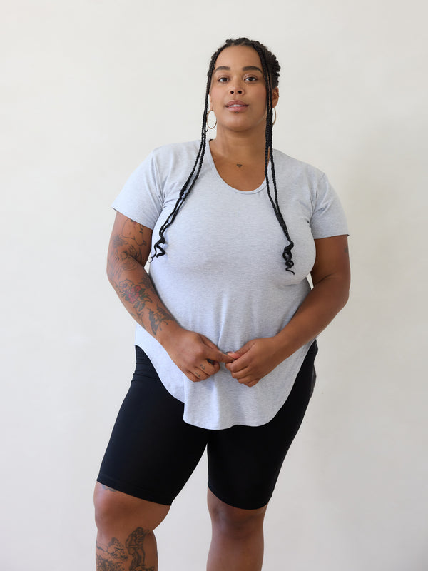 Free Label Jaimee Tee - baseball hem lyocell tee, size inclusive made in Canada