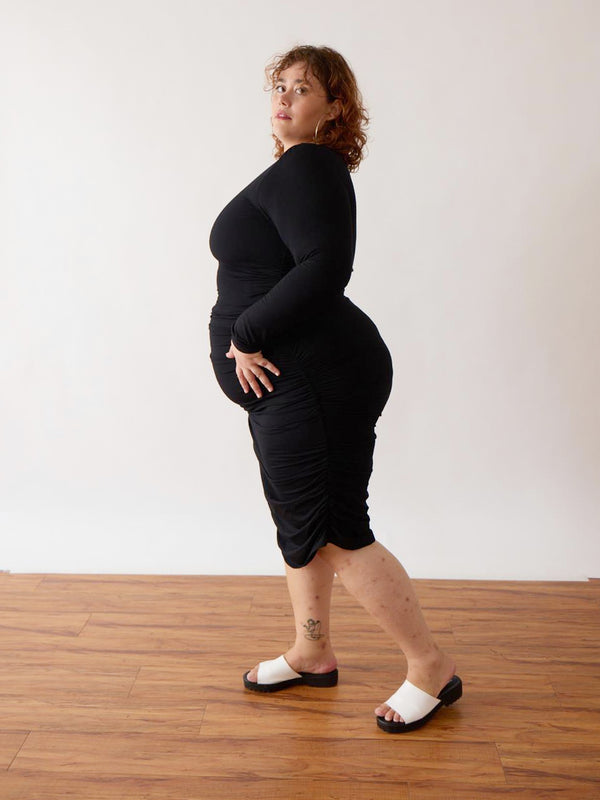 BLACK LONG-SLEEVE JULES DRESS