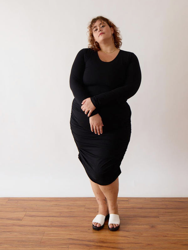 BLACK LONG-SLEEVE JULES DRESS