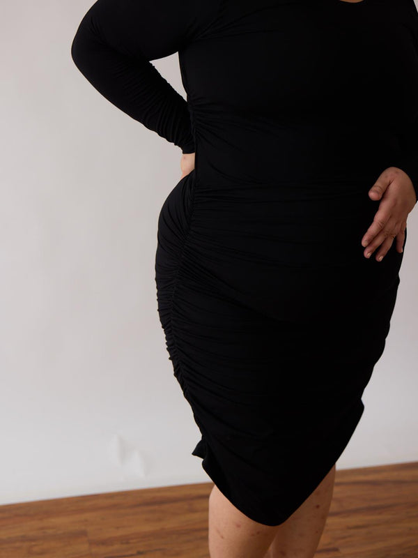 BLACK LONG-SLEEVE JULES DRESS