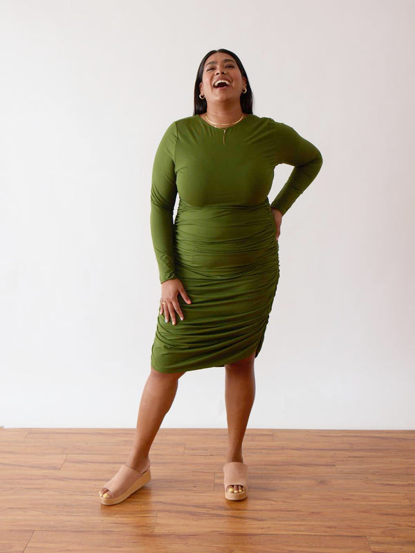 MOSS LONG-SLEEVE JULES DRESS