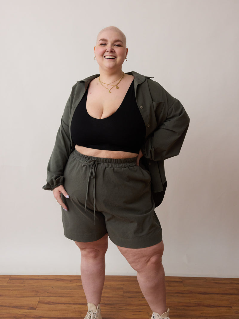 free label boxer short inspired cotton crepe ethically made shorts plus size inclusive