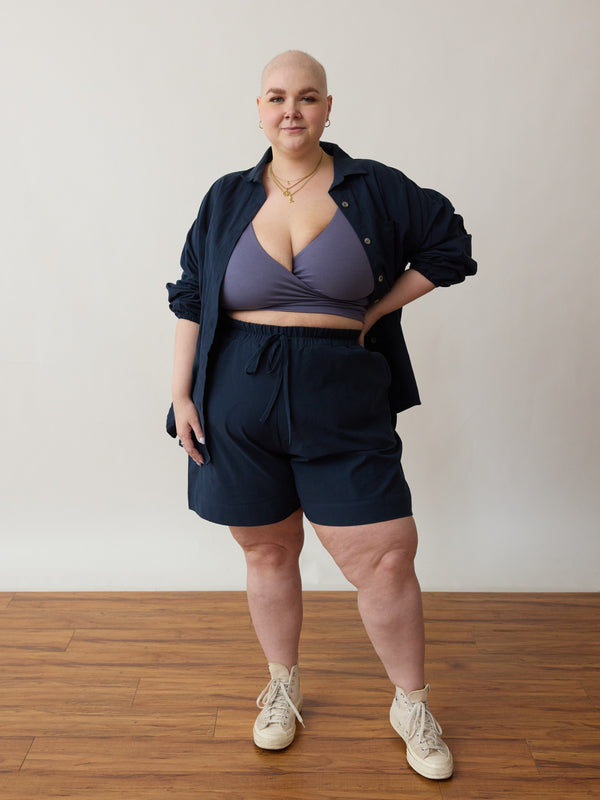 Free Label made in canada cotton crepe draw strong short plus size