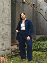 cotton natural fiber chambray button up